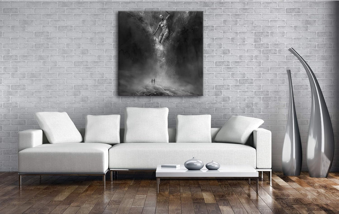 deyoli Der verwunschene Wald Format: 70x70 Effekt: Schwarz&Weiss als Leinwandbild, Motiv fertig gera