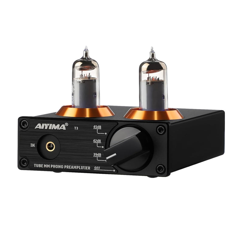 AIYIMA T3 Röhren HiFi MM Phono Vorverstärker für Plattenspieler-Vorverstärker mit Gain-Stereo-Audio