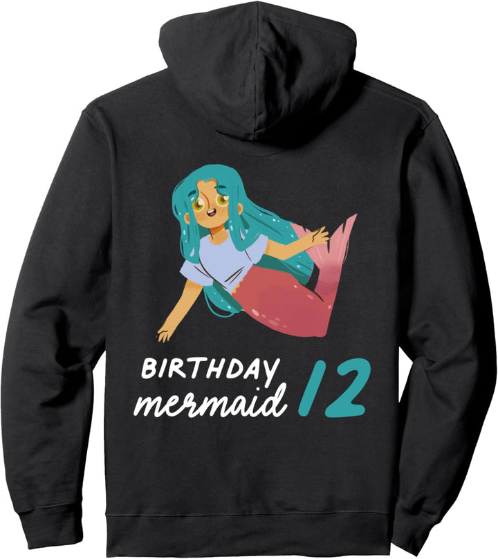 12 Geburtstag Meerjungfrau 12 Jahre altes Mädchen Party Pullover Hoodie