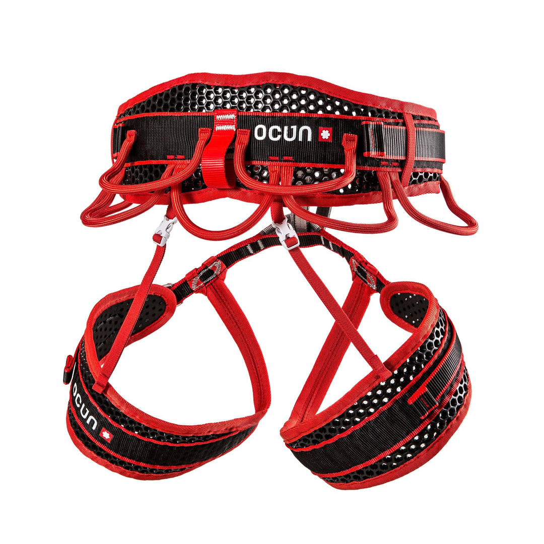 Ocun Webee Bigwall Rot-Schwarz - Flexibler strapazierfähiger Big Wall Klettergurt, Grösse XS-M - Far