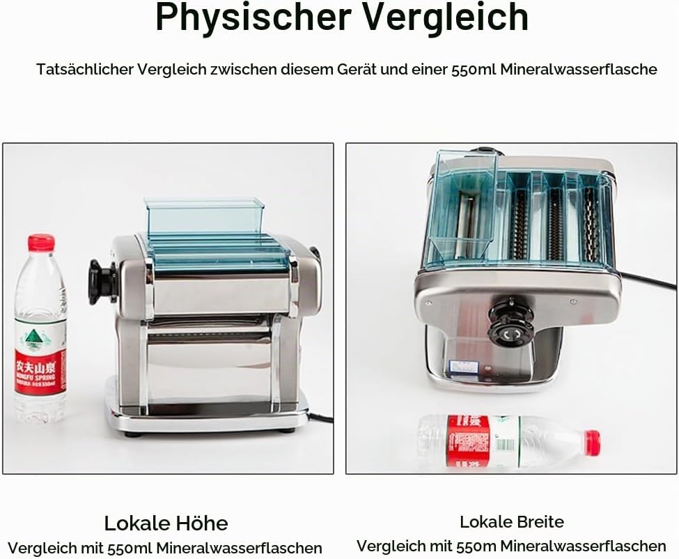 Elektrische Nudelmaschine, 135W pastamaker aus Edelstahl, geeignet für die Herstellung von Spaghetti