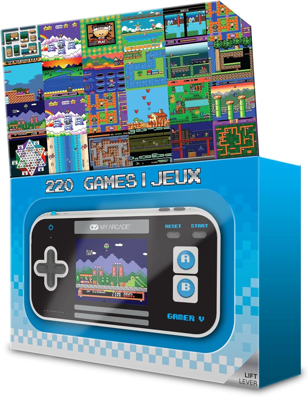 My Arcade Gamer V Classic-Blue: Tragbare Spielekonsole mit 220 Spielen, 2,5-Zoll-Farbdisplay, Tasche