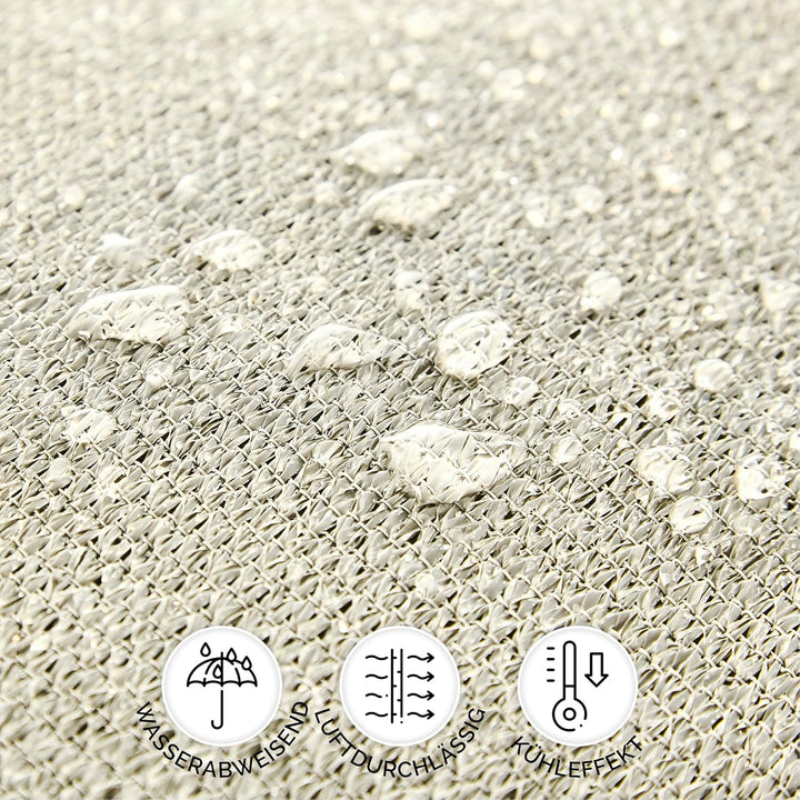 Hometex Premium Textiles Sonnensegel 3×3m Quadratisch inkl. Befestigungseile | Sahne | Sonnenschutz