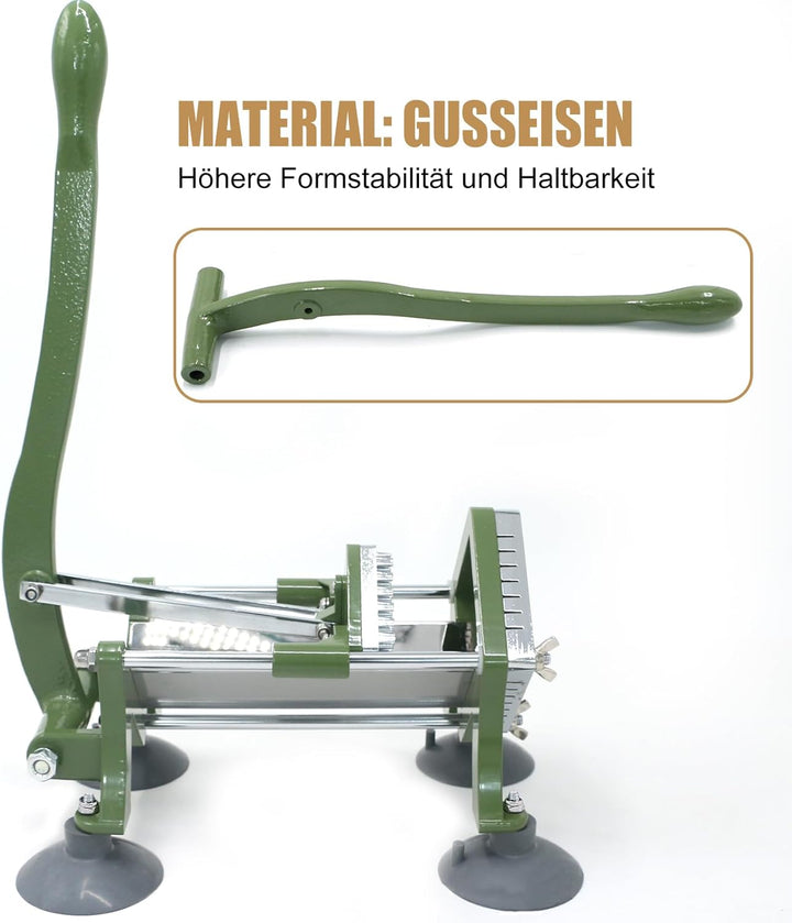 EasyVibe Pommes Frites Commercial Pommesschneider Professioneller mit Saugfüssen Komplettset, 3/8" K
