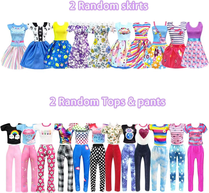 Kleidung Schmuck Zubehör für 11,5 Zoll Puppen mit 1 Abendkleider 2 Kleider Set 4 Minikleider 2 Tops