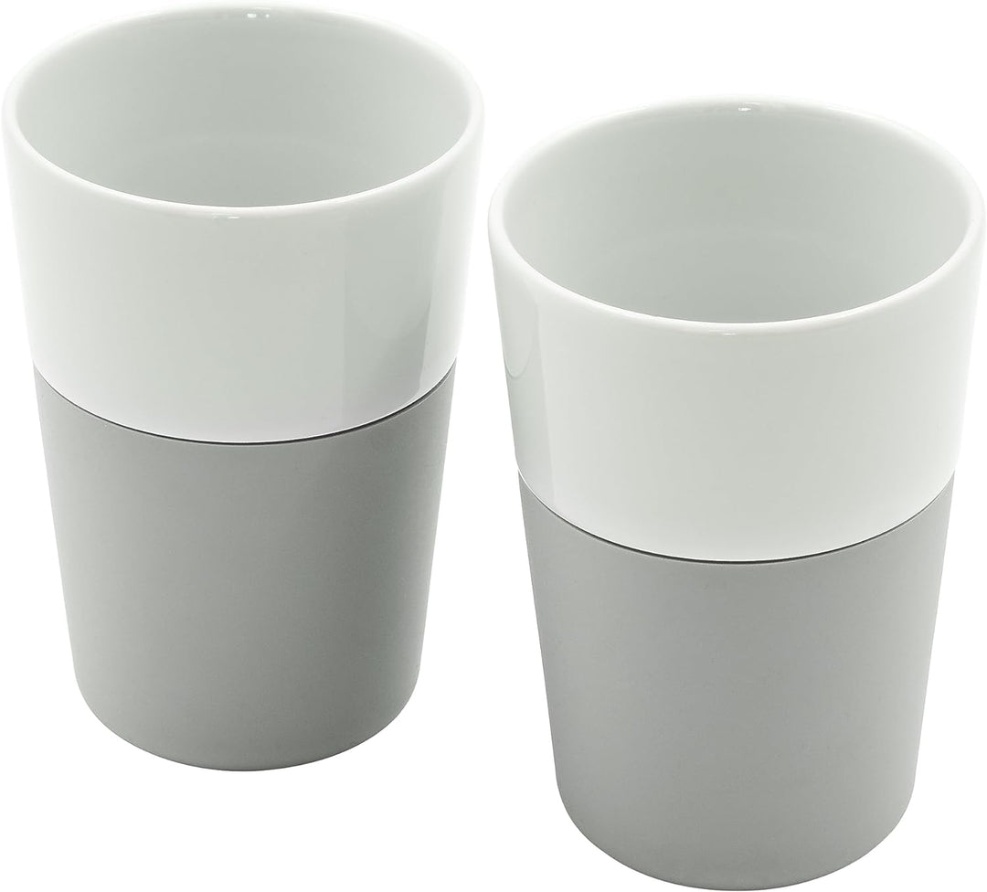 EVA SOLO | 2 Cafe-latte-Becher Marble grey | Gut zu halten durch Silikonbeschichtung | Marble grey 1