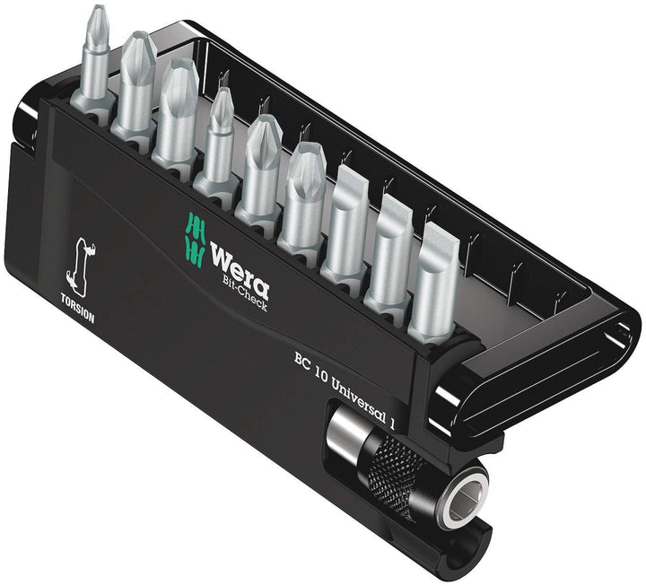 Wera Bit-Sortiment, Bit-Check 10 Universal 1, 10-teilig, 05056161001, Bit-Check 10 Universal 1