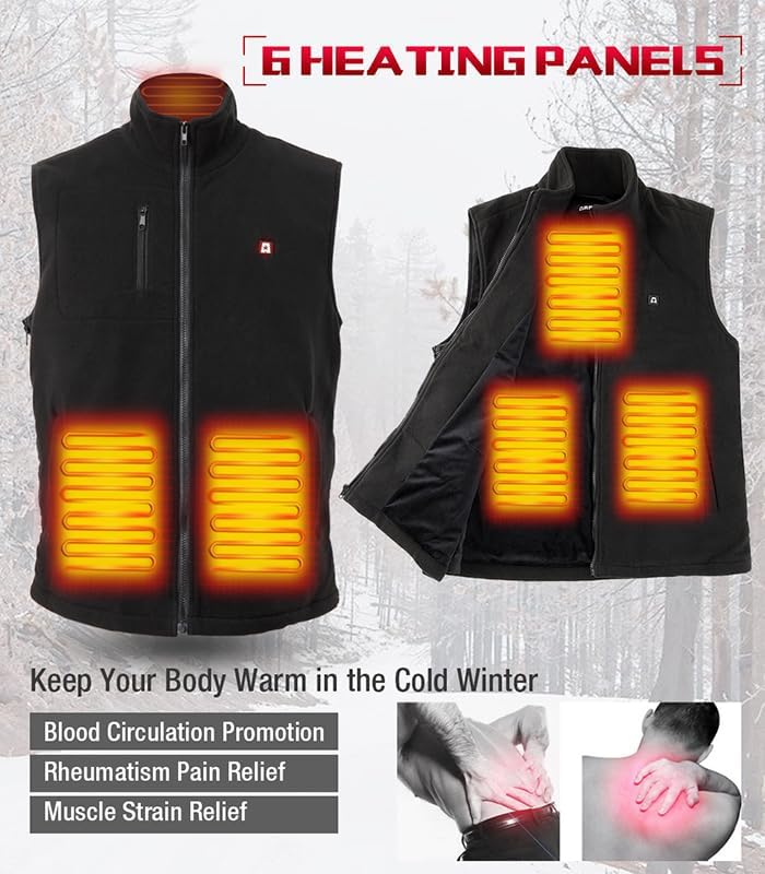 ARRIS Heizweste für Männer Grösse einstellbar elektrische Heizung Körper warm Gilet 7.4V batteriebet