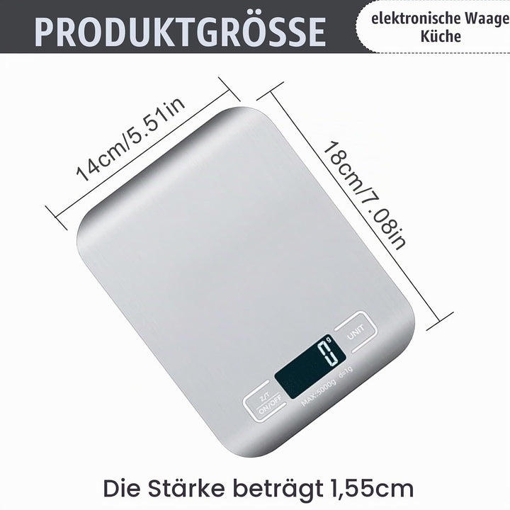 Küchenwaage Digital, 10kg/1g Waage Küchenwaage, USB Wiederaufladbar Digitale Küchenwaage mit LCD Dis