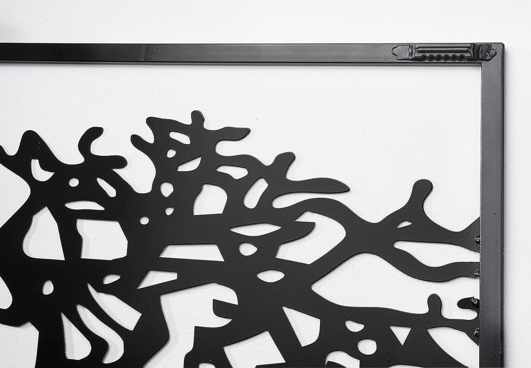 Kobolo Wandbild Wanddeko Metallbild - TREE - Metall - dreiteilig - schwarz - Baum Lebensbaum - XXL