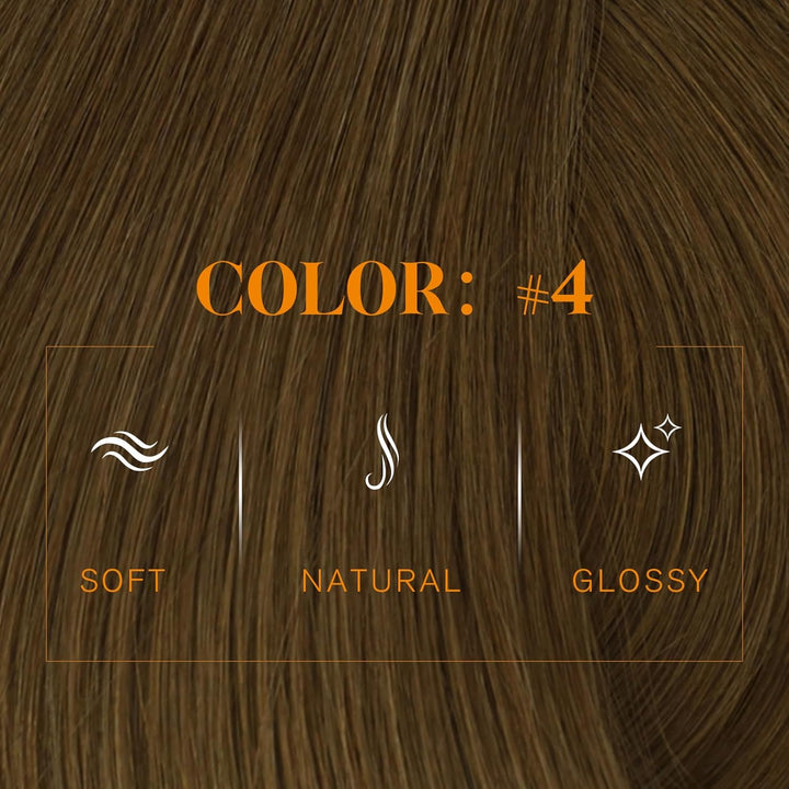 Easyouth Remy Tressen Echthaar Braun Sew in Extensions Echthaar Remy Glatt Tressen Extension Mittel