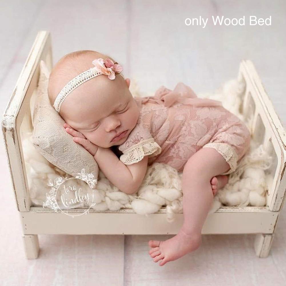 Amusingtao Neugeborene Fotografie Requisiten,Holzbett-Hintergrund, Baby Foto Hintergrund Diy Kleine