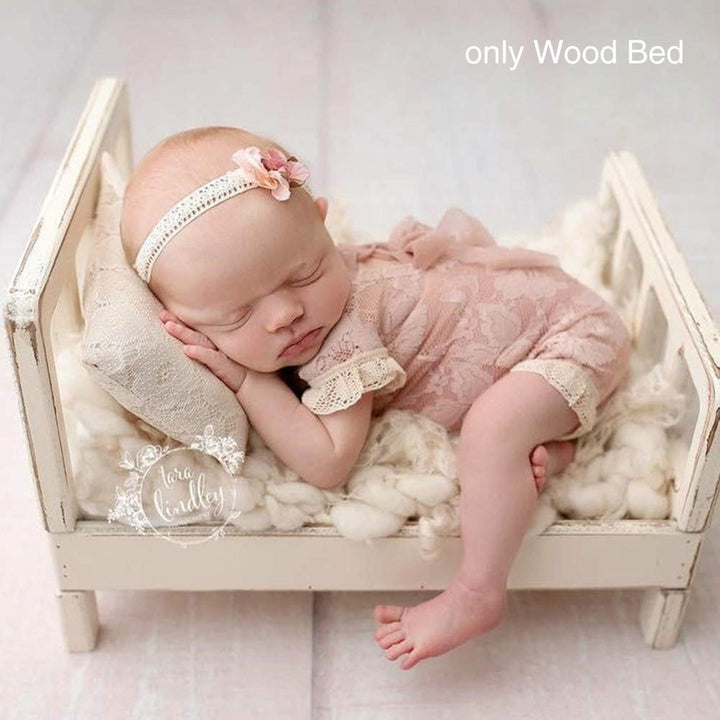 Amusingtao Neugeborene Fotografie Requisiten,Holzbett-Hintergrund, Baby Foto Hintergrund Diy Kleine