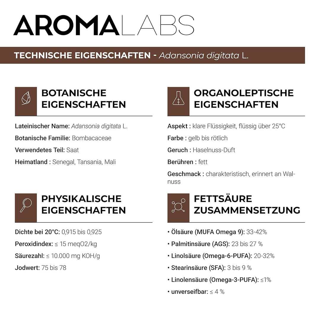 Bio Baobaböl (Adansonia digitata L) – kaltgepresst &amp; unraffiniert – 100% reines Pflanzenöl – 250 ml