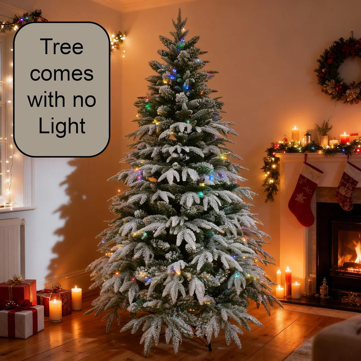 4ft/1.2m Künstlicher Weihnachtsbaum Lappland Tanne - Schnee beflockt Grün 332 PE/PVC Zweigspitzen, k