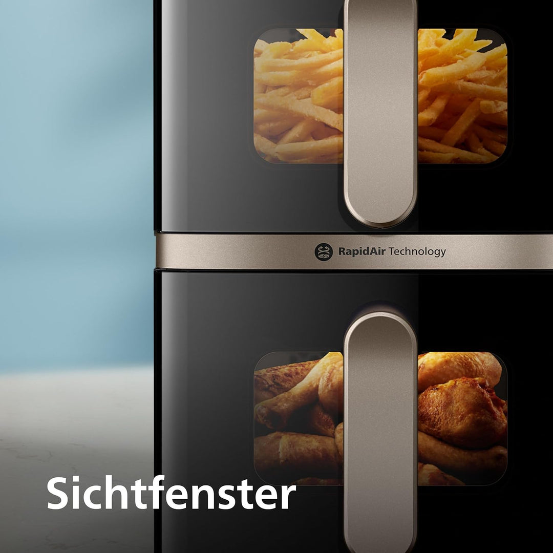 Philips Airfryer 4000 Series Stacked Dual Basket, Gestapelte Heissluftfritteuse mit 2 Körben, 10L, R