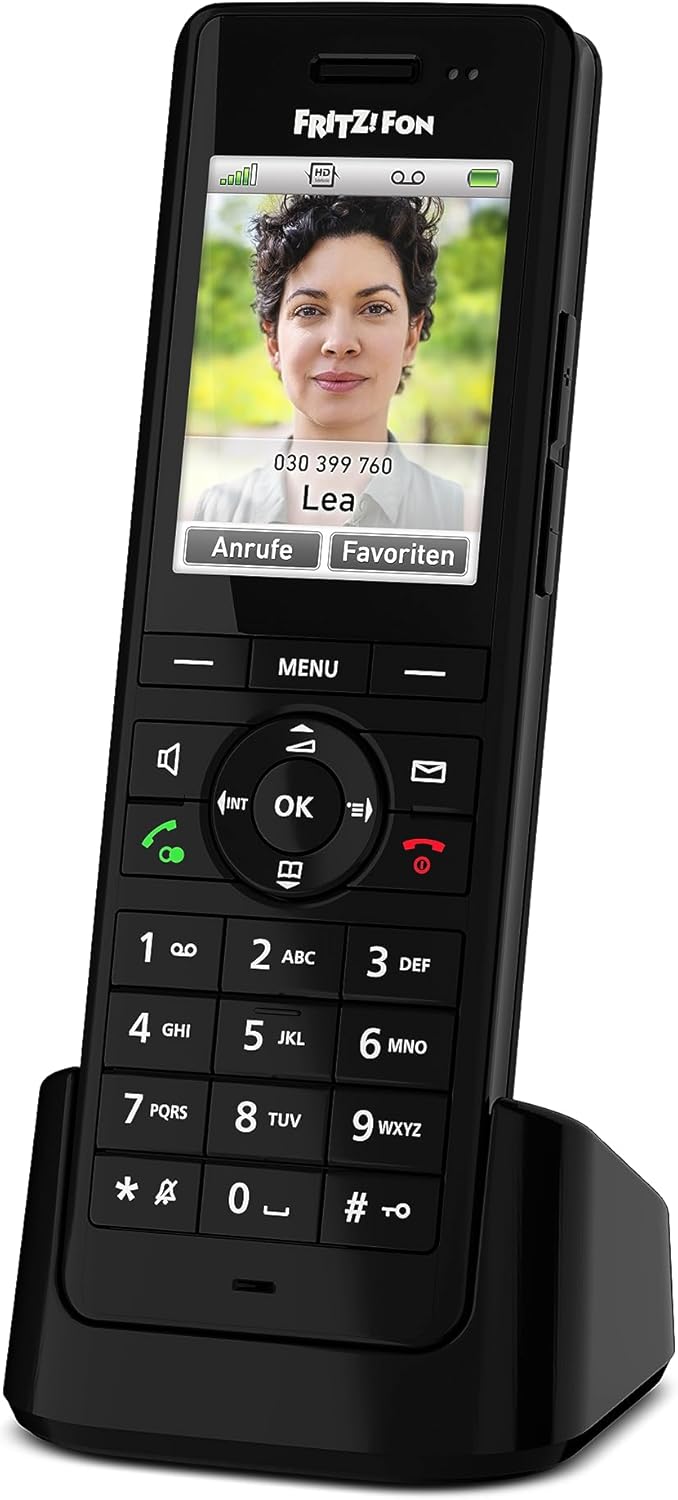 AVM FRITZ!Fon X6 Black DECT-Komforttelefon (hochwertiges Farbdisplay, HD-Telefonie, Full-Duplex-Frei