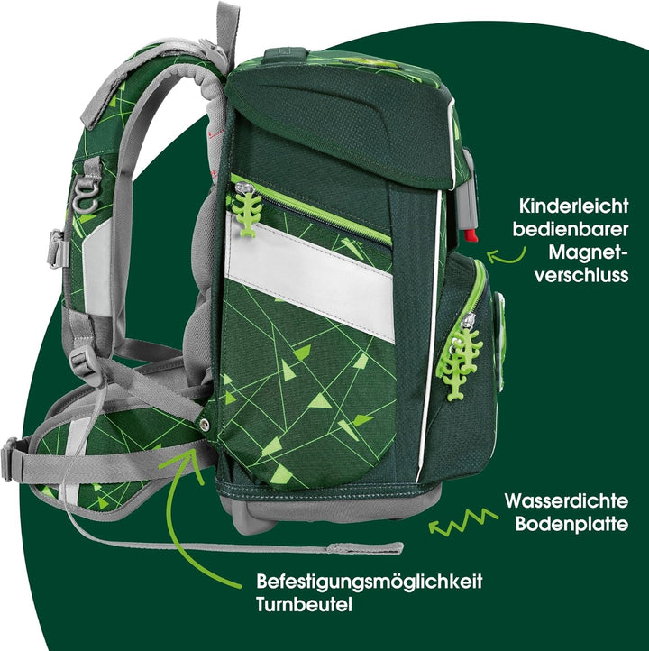 Step by Step Schulranzen-Set SPACE Shine, 5-teilig, ergonomischer Tornister mit Reflektoren, höhenve
