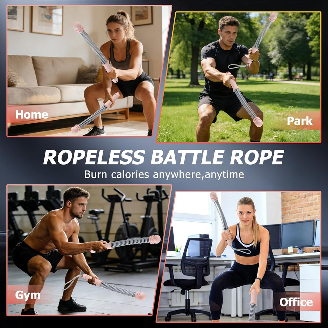 Verstellbare Battle Rope Ohne Seil ，Leise Gewichtete Seillose Kampfseile für Zuhause Gym,Mit Silikon