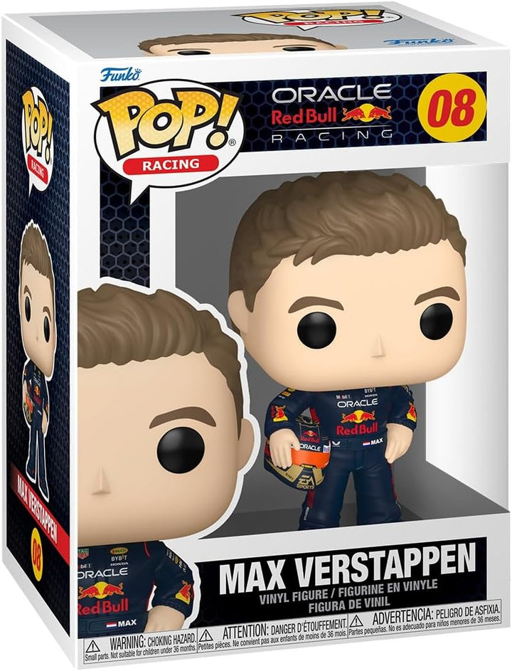 Funko Pop! Racing: Racing - Max Verstappen mit Helmet - Red Bull Racing - Vinyl-Sammelfigur - Gesche
