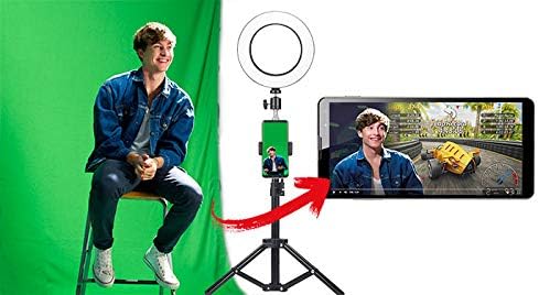 MyStudio Green Screen Studio Kit, Stativ, 2x3 m Greenscreen, Videoleuchte, Mikrofon