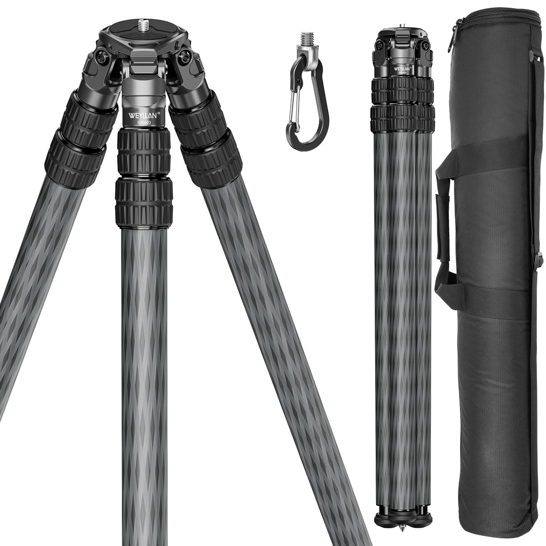 WEYLLAN GN403 Carbon Stativ, Reisestativ aus Kohlefaser, Kamera Stativ