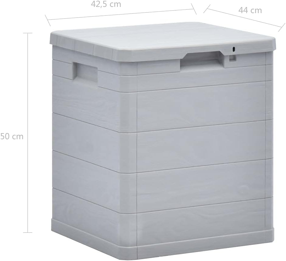 Ksodgun Garten-Aufbewahrungsbox Gartenbox Balkonbox Kissenbox Gartenmöbel 90 L Hellgrau