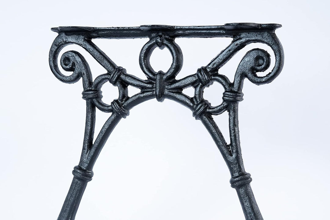 SEZAM Bankfüsse aus Gusseisen Schwarz x 2 Stück, ohne Rückenlehne - 46 x 37,5 x 39 cm, für 3 Holzban