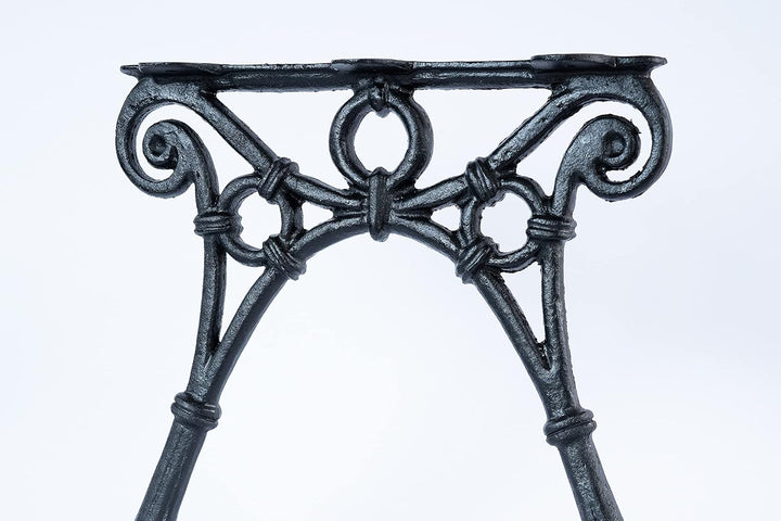 SEZAM Bankfüsse aus Gusseisen Schwarz x 2 Stück, ohne Rückenlehne - 46 x 37,5 x 39 cm, für 3 Holzban