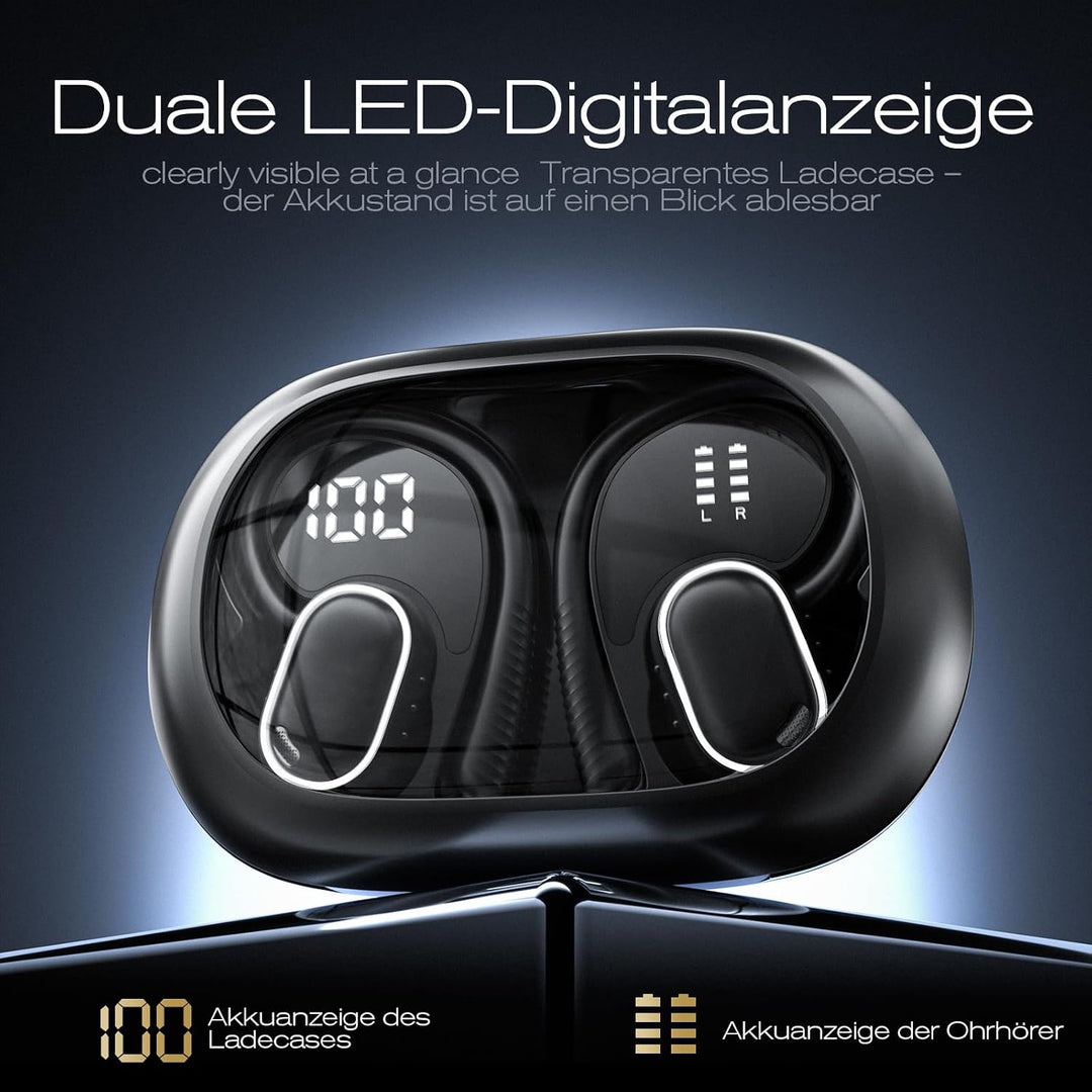 Bluetooth Kopfhörer Sport In Ear, Bluetooth 5.4 Kabellos Kopfhörer mit Ohrbügel, Hi-Fi Stereo, 50 St
