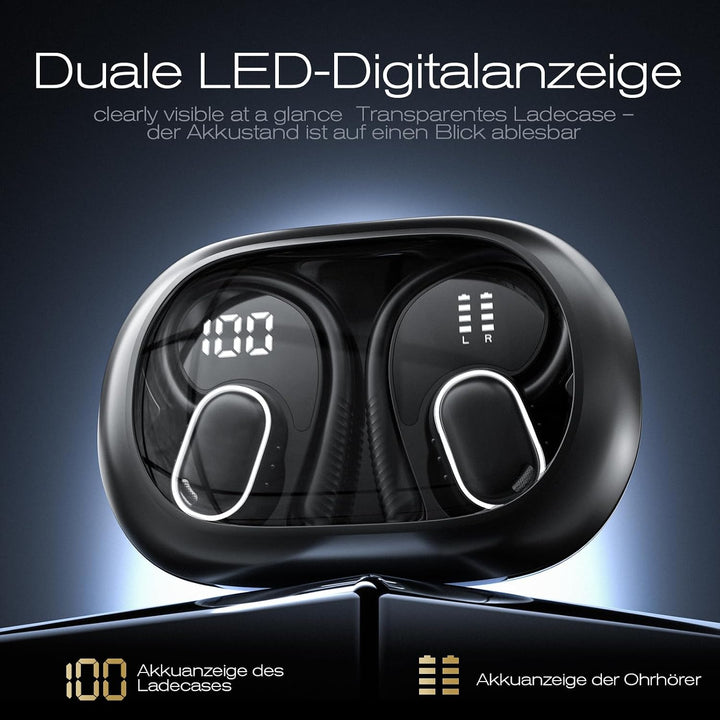 Bluetooth Kopfhörer Sport In Ear, Bluetooth 5.4 Kabellos Kopfhörer mit Ohrbügel, Hi-Fi Stereo, 50 St