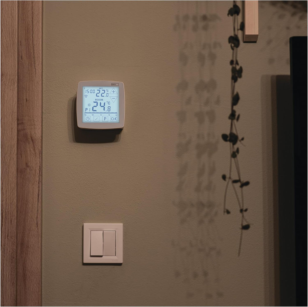 EMOS GoSmart - Smart Home Raumthermostat mit App - WiFi - Open Therm Thermostat mit Fühler für Boden