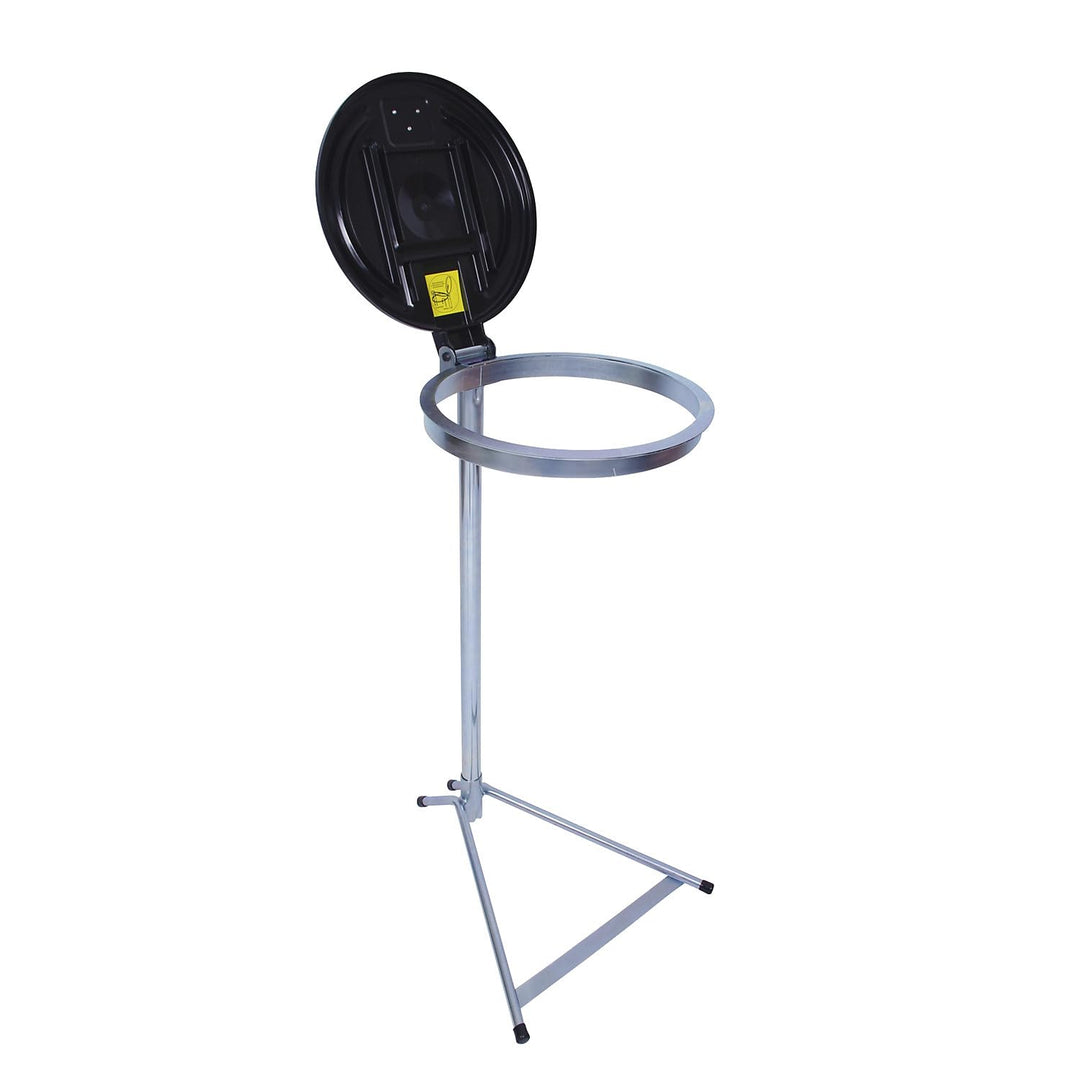 Certeo | Müllsackständer | Standgestell | für Volumen 120 l | Verzinkt | Kunststoffdeckel
