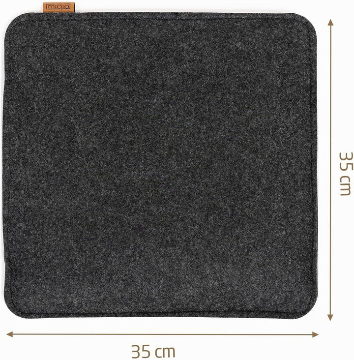 Miqio Design Sitzkissen Rechteckig aus Filz 35x35 cm | 4er Set | Waschbare Stuhlkissen rutschfest |