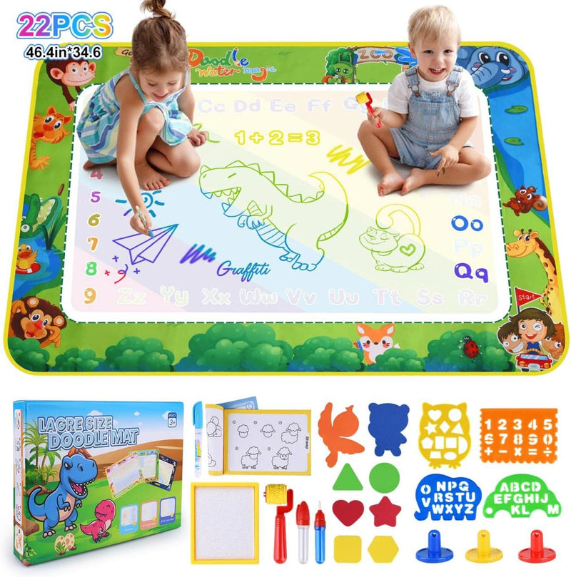 DICLLY Aqua Wasser Doodle Matte,120x90cm Super Gross Aqua Magic Doodle Matte,Malmatte Mit Wasserstif