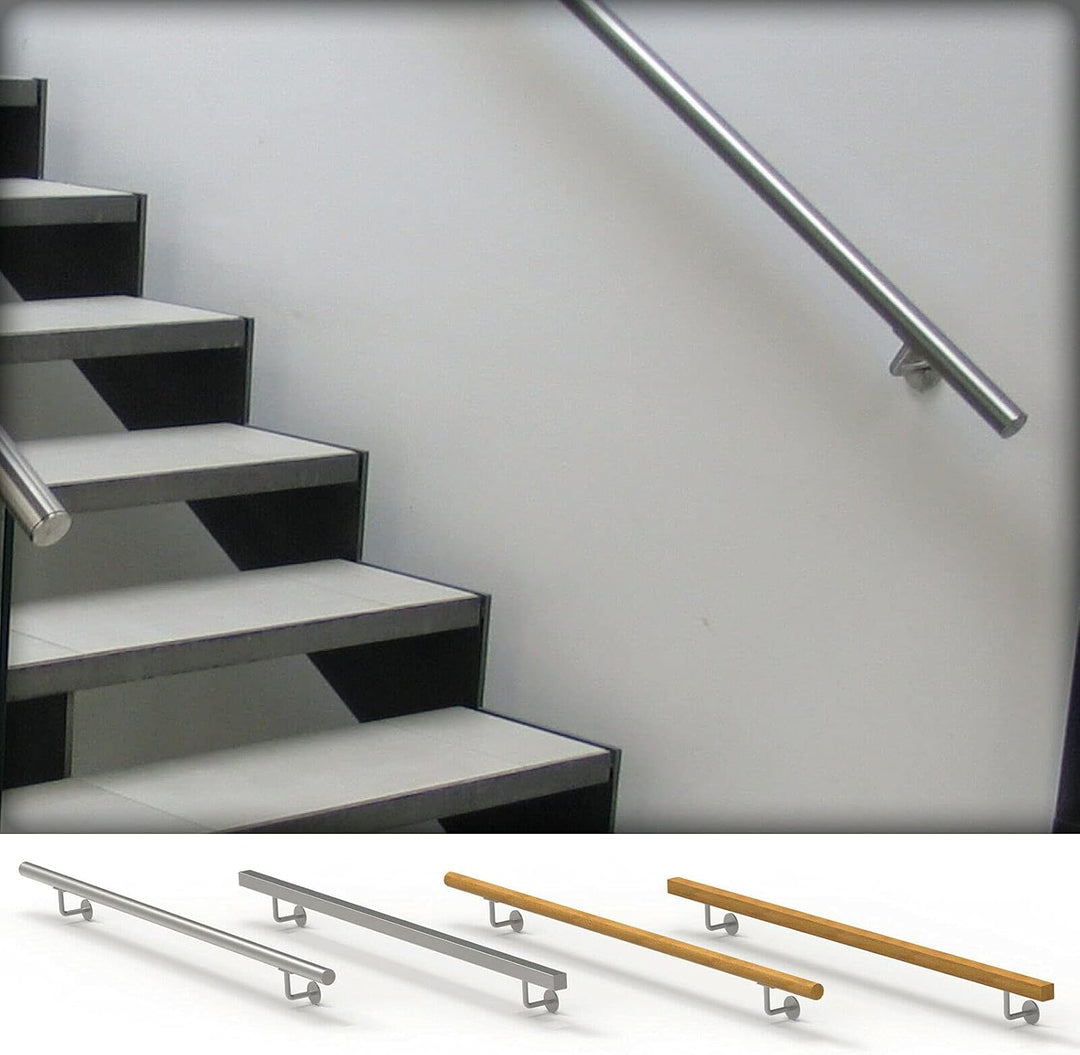 PRIOstahl Handlaufhalter Handlauf Wandhalter Handlaufstütze - 2 x Handlaufträger an Rundrohr Ø 33,7