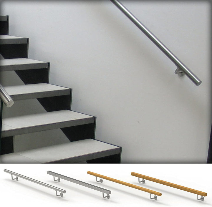 PRIOstahl Handlaufhalter Handlauf Wandhalter Handlaufstütze - 2 x Handlaufträger an Rundrohr Ø 33,7