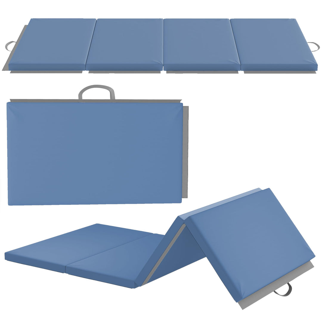 HOMCOM Faltbare Gymnastikmatte, dicke Gymnastikmatte, 180 x 80 x 5 cm, mit Griff, Bodenmatte für Yog