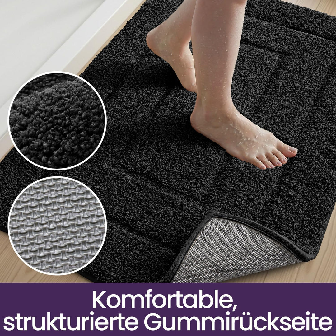 DEXI Badteppich rutschfeste,weicher Badezimmerteppich Wasserabsorbierend Badematte maschinenwaschbar