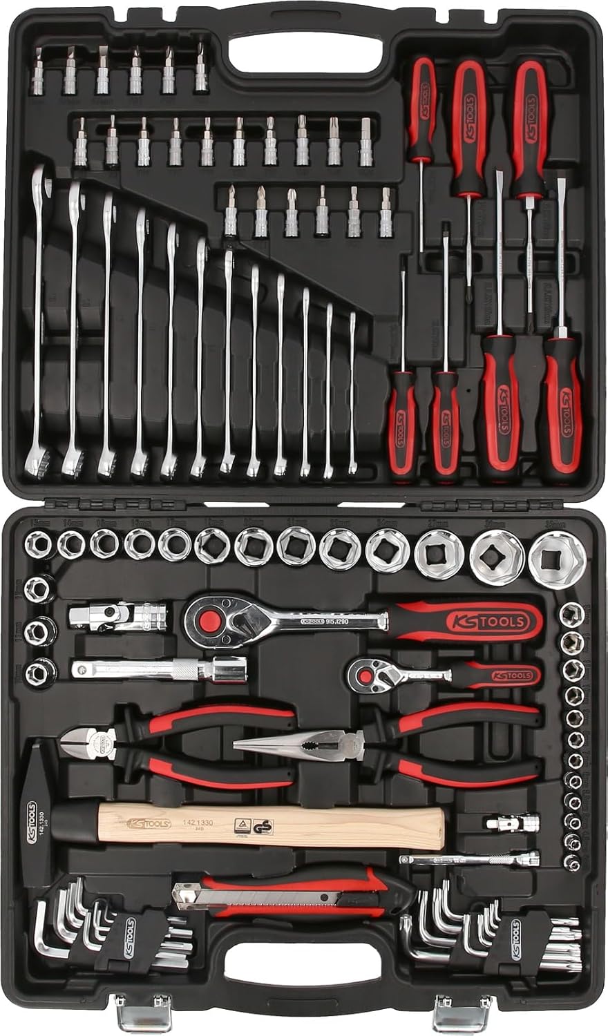 KS Tools 918.0797 1/4"+1/2" CHROMEplus Universal-Werkzeug-Satz, 97-tlg hochglanz verchromt 1/4" + 1/