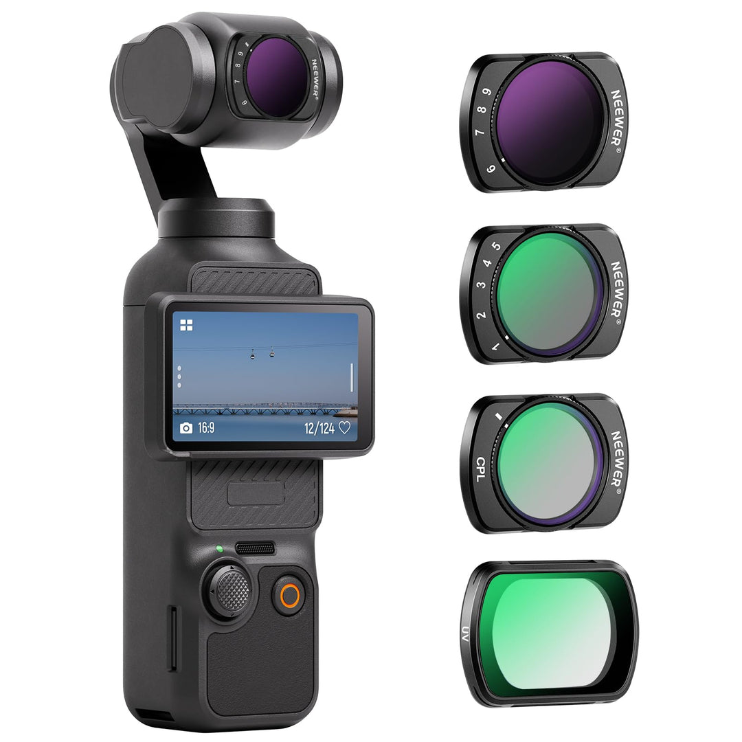 NEEWER Magnetic Variable ND Filter Set, Kompatibel mit DJI OSMO Pocket 3, 4 Stk. UV CPL ND2-32 (1-5