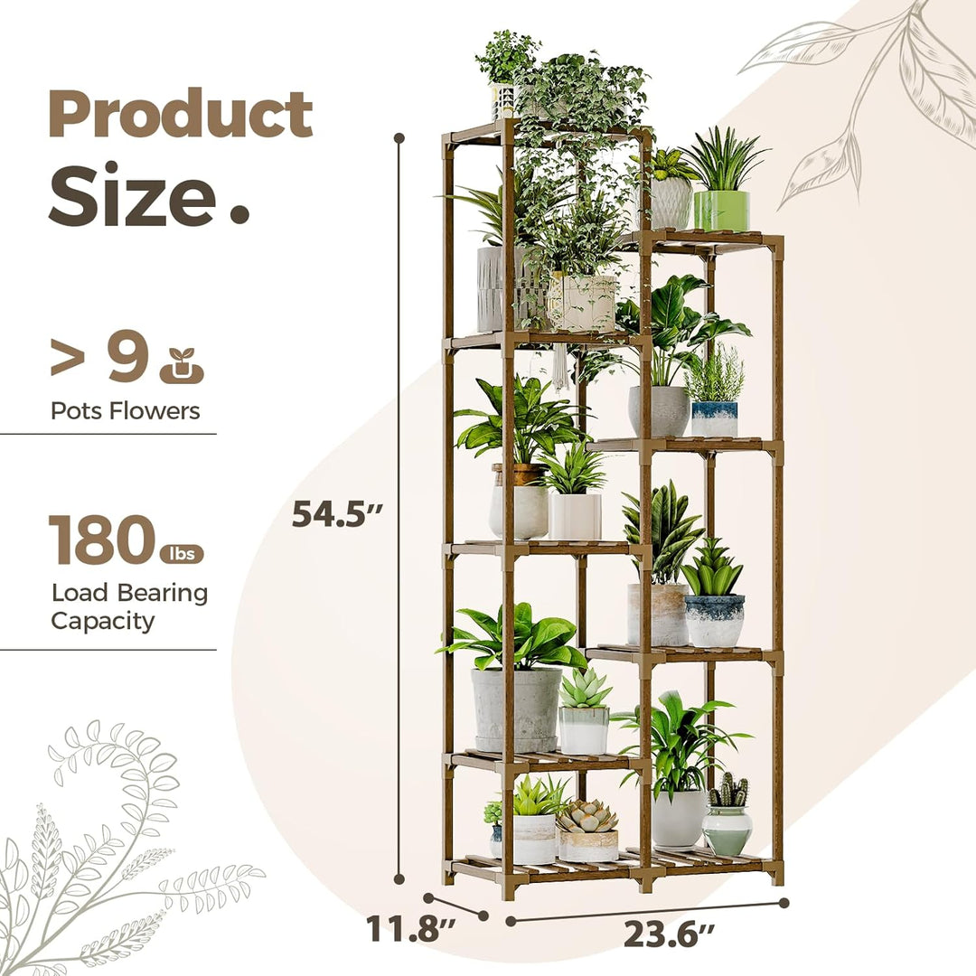 Bamworld Pflanzenständer für Zimmerpflanzen Outdoor Eckpflanzenregal Blumenständer für Wohnzimmer Ba