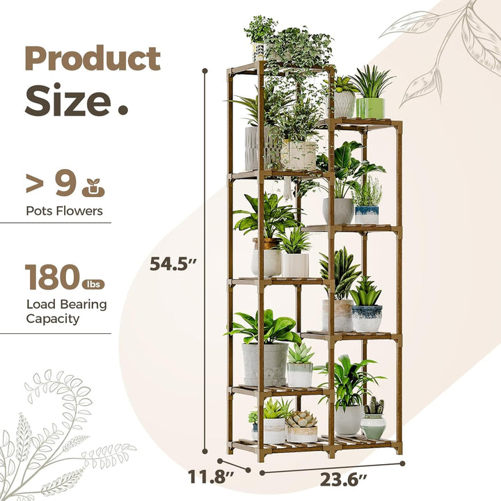 Bamworld Pflanzenständer für Zimmerpflanzen Outdoor Eckpflanzenregal Blumenständer für Wohnzimmer Ba