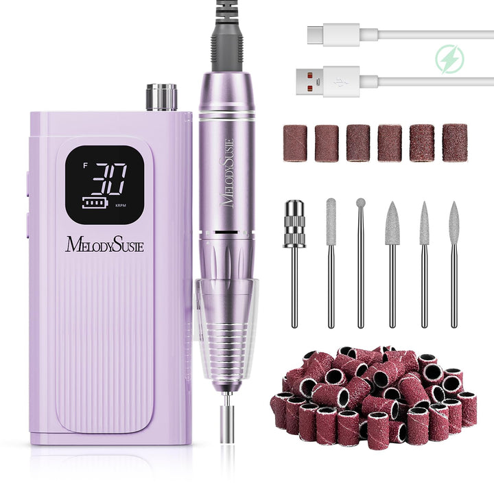 MelodySusie SC300F Professioneller Aufsteckbarer Nagelfräser, Wiederaufladbare Elektrische Nagelfeil