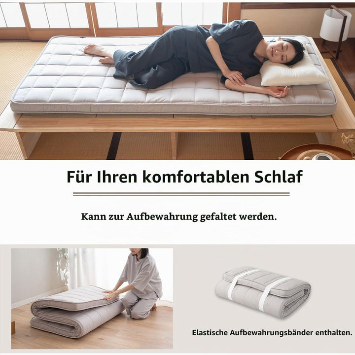 EMOOR Japanische Gepolsterte Futon Matratze Machi 90 x 202 cm Grau, Urethan- und Polyester (Fest) Zw