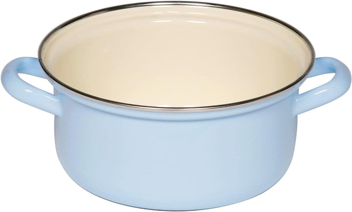 Riess, 0279-006, Kasserolle mit Chromrand 18, CLASSIC - BUNT/PASTELL, Farbe Blau, Durchmesser 18 cm,