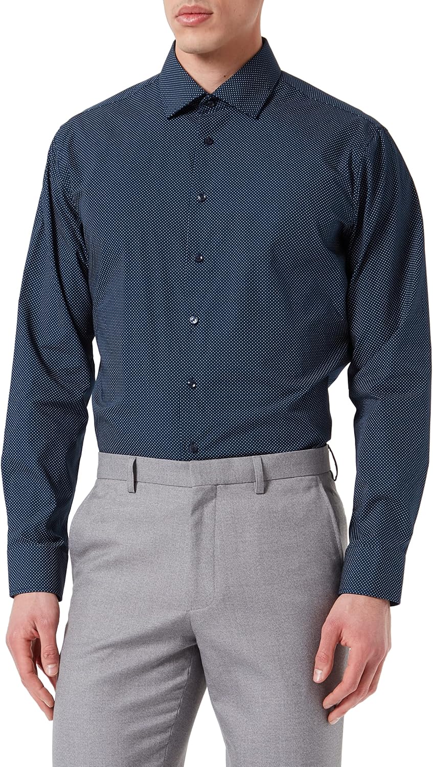 Seidensticker Herren Men Shaped Longsleeve Cotton Hemd 37 Dunkelblau(253750), 37 Dunkelblau(253750)