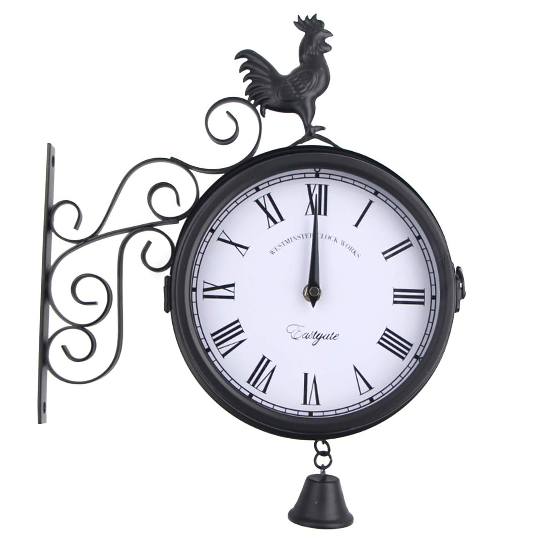 Gartenuhr im Vintage-Stil, Wanduhr im antiken Stil Outdooruhr Wasserfest Outdoor Garten Uhr Bahnhofs