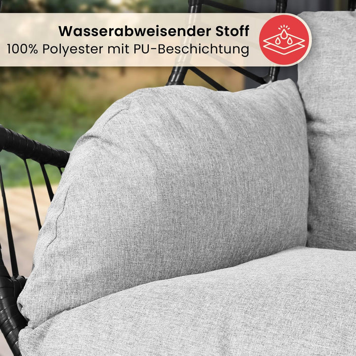 Swoods XXL Hängesessel mit Gestell - Hängesessel Für Indoor und Outdoor - Inkl. Kissen - Egg Chair -