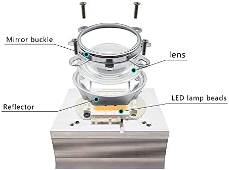 Kühlkörper aus Aluminium, 50/100/200 W, 44 mm Objektiv, 60/90/120 Grad, für 50–200 W LED-Chip (20–10